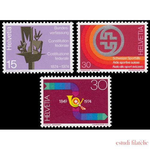 Suiza Switzerland 965/67 1974 Sellos conmemorativos MNH