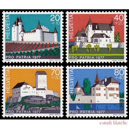 Suiza Switzerland 1026/29  1977 Pro patria Castillos suizos MNH