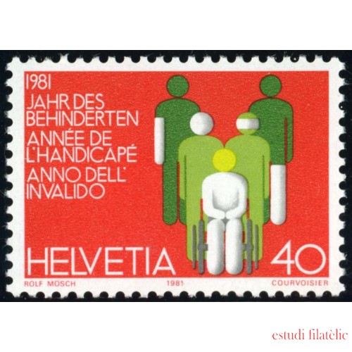 MED/VAR3/S Suiza Switzerland  1122 1981 Año inter. de los discapacitados Figuras humanas MNH