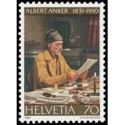 Suiza Switzerland 1123 1981 150 Aniv. del pintor Albert Anker Pintura del museo de Bellas Artes de Lausanne MNH