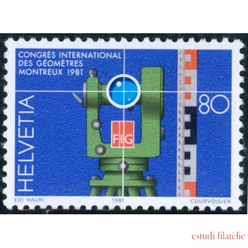 VAR1/S Suiza Switzerland 1124 1981 Congreso inter. de geometría Geometro MNH