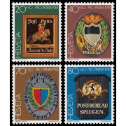 Suiza Switzerland 1128/31 1981 Por la patria Insignias de oficinas postales MNH