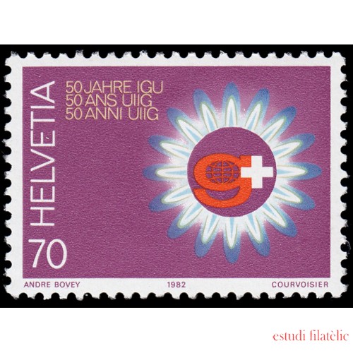 Suiza Switzerland 1145 1981 50 Aniv. de la Unión Inter, de la industria de Gas Llama, emblema MNH