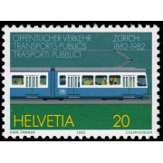 Suiza Switzerland 1161 1982  Centenario del tranvía en Zurich MNH