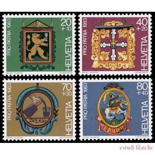 Suiza Switzerland 1180/83 1983 Pro patria  Insignias de hoteles MNH