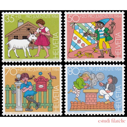 Suiza Switzerland 1213/16 1984 Por la juventud Personajes de libros infantiles MNH