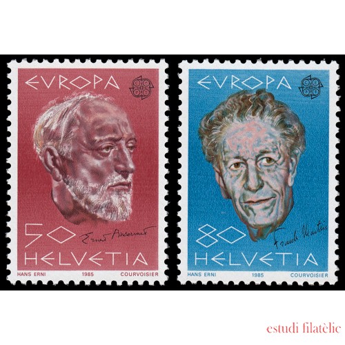 Suiza Switzerland 1223/24 1985 Europa Año europeo de la música Retratos de músicos MNH