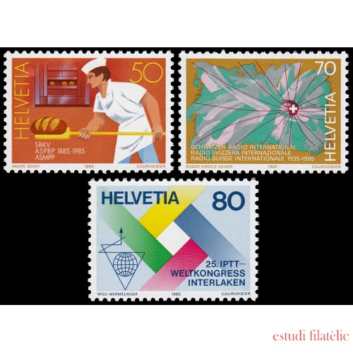 Suiza Switzerland 1230/32 1985 Aniversariso y acontecimientos MNH