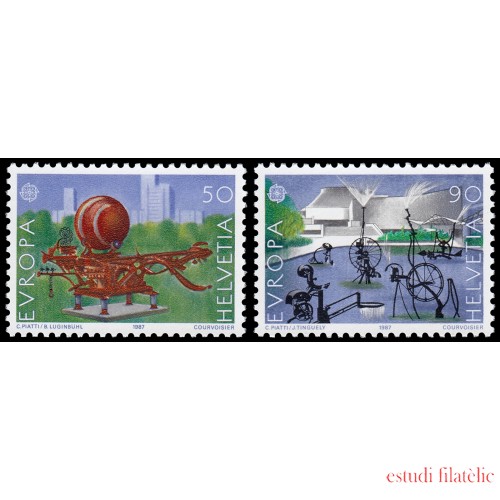 Suiza Switzerland 1274/75 1987 Europa Arquitectura moderna MNH