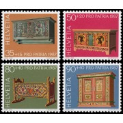 Suiza 1276/79 1987 Pro patria Tesoros de musoes suizos Muebles rústicos MNH