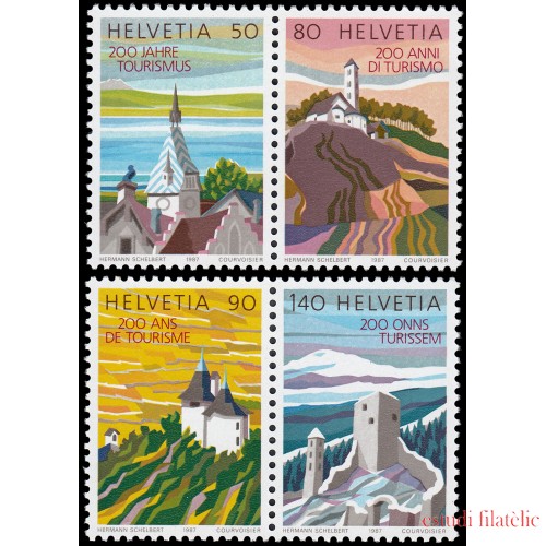 Suiza Switzerland 1280/83 1987 Bicentenario del turismo en Suiza Vistas MNH