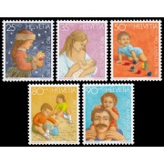 Suiza Switzerland 1288/92 1987 Por la juventud Sellos de Navidad Desarrollo del niño MNH