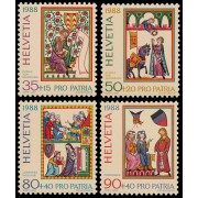 Suiza 1300/03 1988 Pro patria 700 años de arte y de cultura MNH