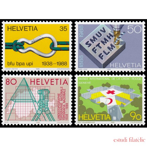 MED/S  Suiza Switzerland 1304/07 1988  Aniversarios y acontecimientos MNH