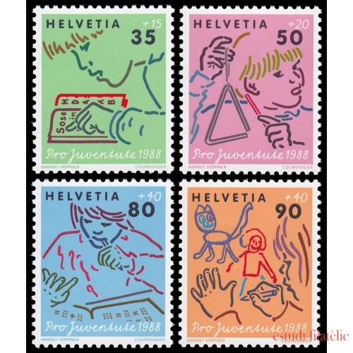 Suiza Switzerland 1309/12 1988 Por la juventud Desarrollo del niño MNH