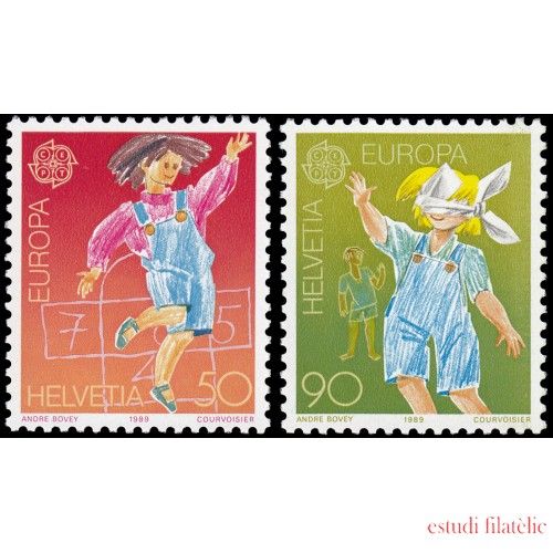 Suiza Switzerland 1323/24 1989 Eurpoa Juegos de niños MNH  