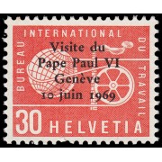 Suiza Switzerland Servicios 436 1969 Visita de Pablo VI a Ginebra MNH