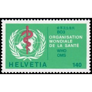 Suiza Switzerland Servicios 464 1985 OMS Sello de 1975 Logo MNH