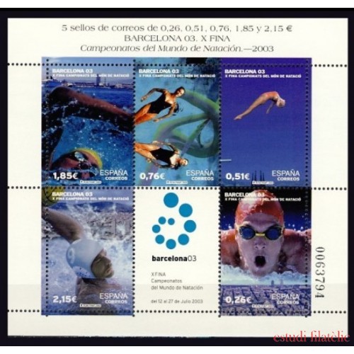 España Spain 3991 2003 Campeonatos del mundo de natación Barcelona 03 MNH