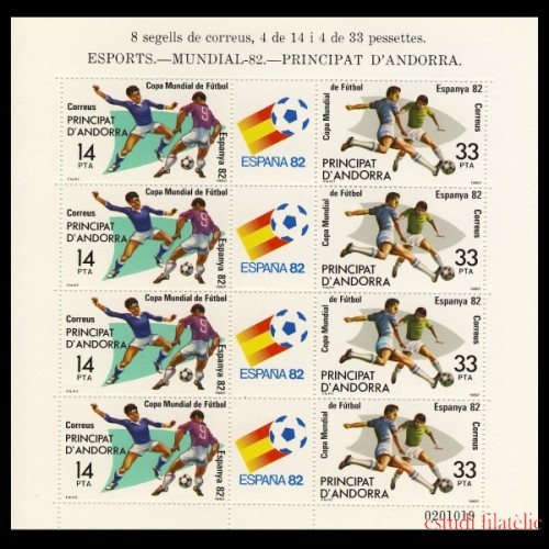 Andorra Española 161 ( MP. 1 ) Minihojita Minipliego1982 España 82 MNH 