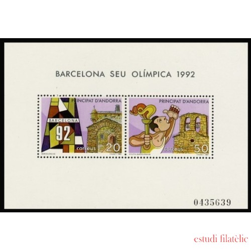 Andorra Española 200 HB 1987  Barcelona 92 MNH 