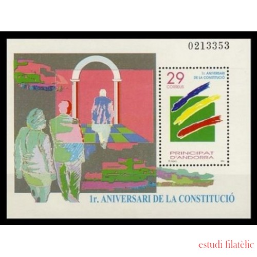 Andorra Española 241  HB 1994 I Aniversario de la Constitución MNH 