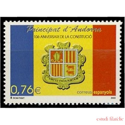 Andorra Española 305 2003  10º Aniversario de la Constitución MNH 