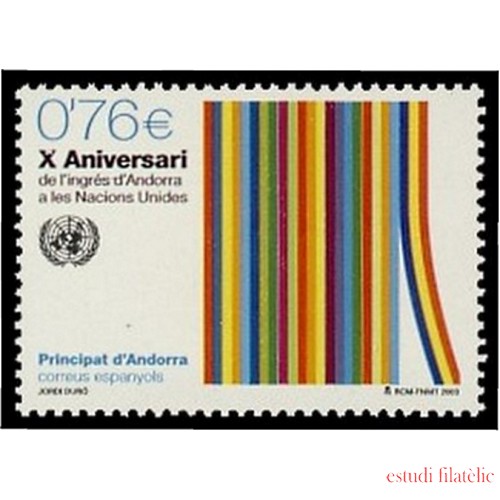 Andorra Española 308 2003  X Aniversario ONU MNH 