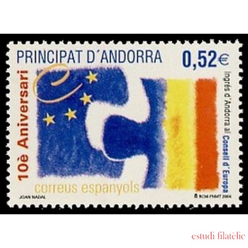 Andorra Española 322 2004 10º Aniv. ingreso en el Consejo De Europa MNH 