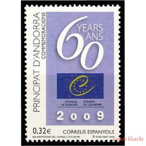 Andorra Española 365 2009  60º Aniv. Consejo de Europa MNH 