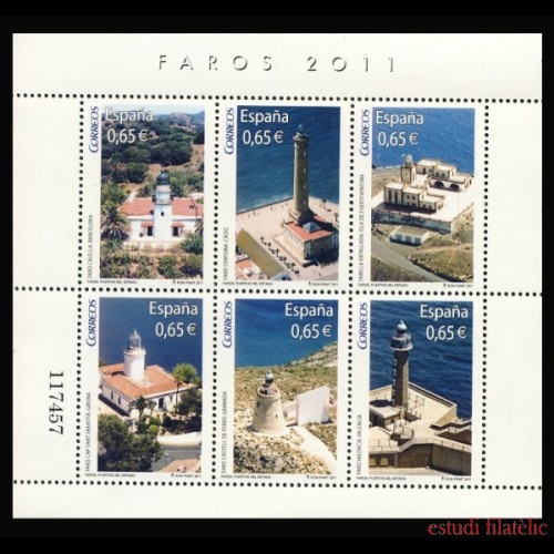 España Spain 4646 2011 Faros Barcelona Cádiz Las Palmas Gerona Granada MNH