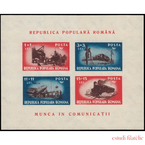 Rumanía Romania HB 38 1948 Transportes Tren, avión, camión, barco MNH