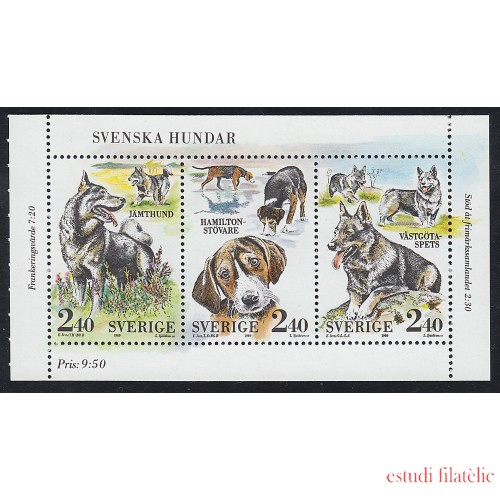 Suecia Sweden 1551/53 1989 Fauna Razas de perros MNH