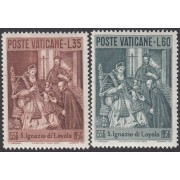 Vaticano 230/31 1956 San Ignacio de Loyola MNH 