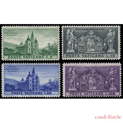 Vaticano 247/50 1957 Basílica Mariazell MNH 