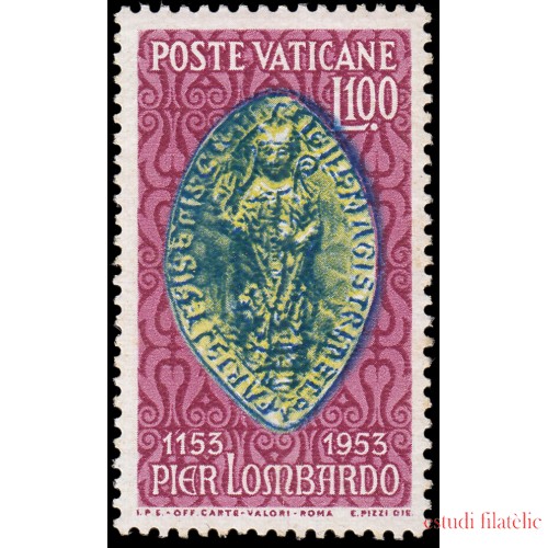 Vaticano 191 1953 Centenario muerte Pier Lombardo MNH 