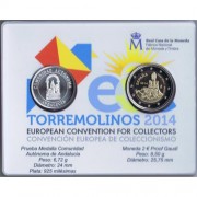 Moneda 2 € Proof Gaudí + prueba medalla Andalucía Torremolinos 2014