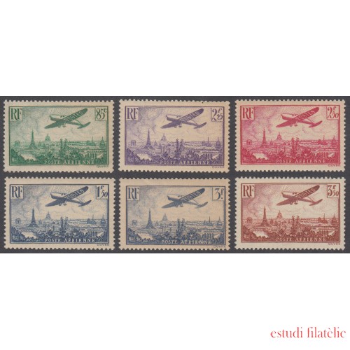 France Francia  A-  8/13 1936 Avion Survolant París MNH