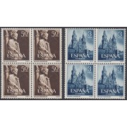 España Spain 1130/31 Bl.4 1954 Santo Compostelano MNH