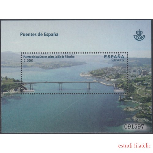 España Spain 4795 Año 2013 Puentes de España Puente Ribadeo (Asturias) HB MNH