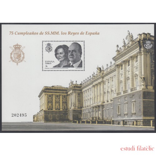 España Spain 4829 2013 Efemérides 75 Cumpleaños de SSMM Reyes de España MNH