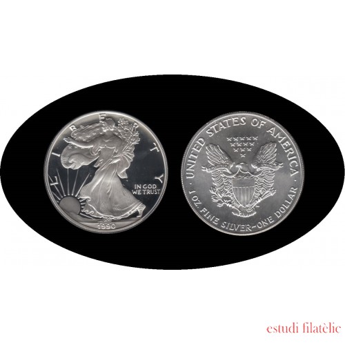 Estados Unidos United States 1 OZ onza1990 Liberty 1$ Plata Ag