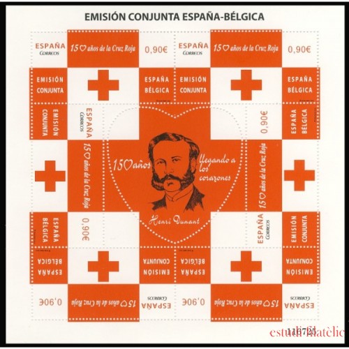 España Spain 4828 2013 Cruz Roja Red Cross Emisión conjuta Bélgica MP MNH