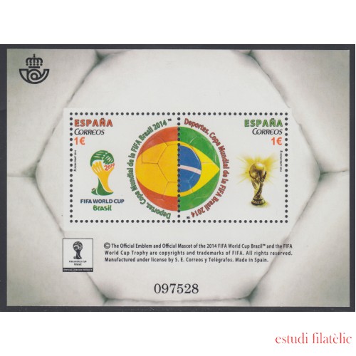 España Spain 4890 2014 Copa Mundial de la FIFA Brasil 2014 MNH