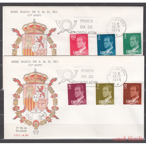 España Spain 2344/49 1976 II Centenario  Juan Carlos SPD Sobre Primer Día