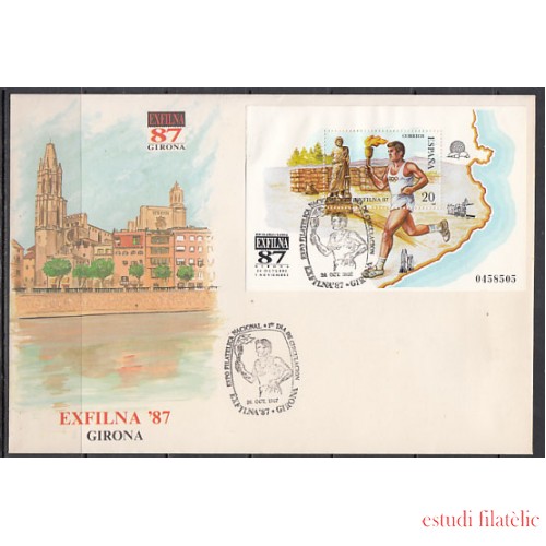 España Spain 2918 1987 Eposición Filatélica Nacional Exfilna 87 SPD Sobre Primer Día