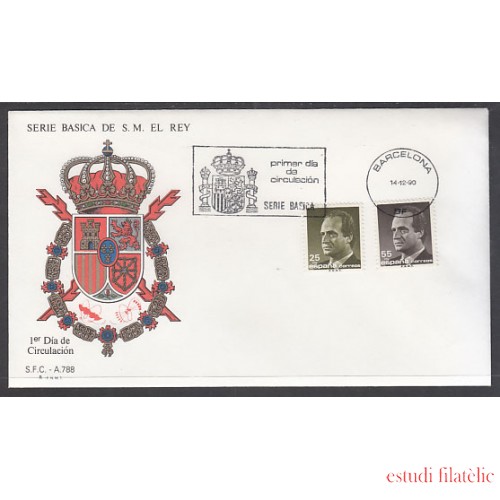 España Spain 3096/97 1990 SM Don Juan Carlos SPD Sobre Primer Día