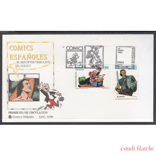 España Spain 3435/36 1996 Cómics Jabato Tribulete Tebeo SPD Sobre Primer Día