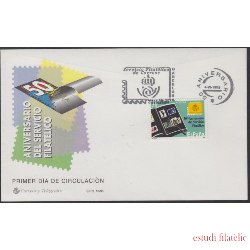 España Spain 3441 1996 L Aniversario del Servicio Filatélico de Correos SPD Sobre Primer Día