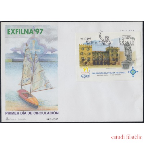 España Spain 3512 1997 Exposición Filatélica Nacional Exfilna 97 SPD Sobre Primer Día